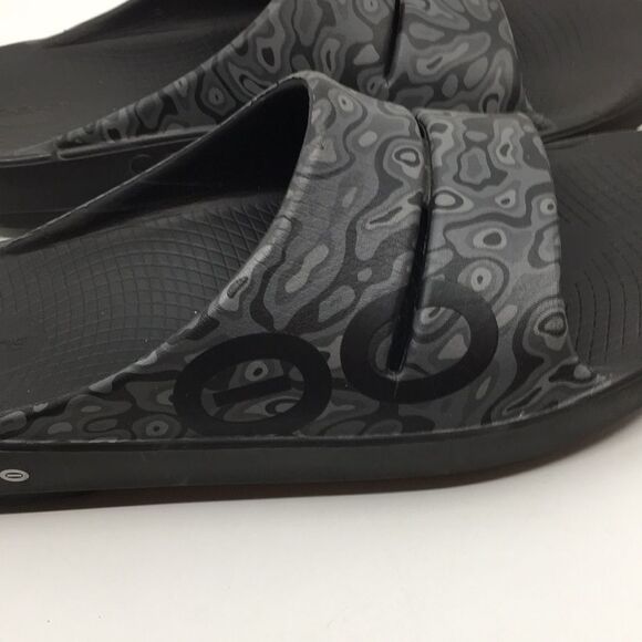 OOFOS OOah Camo Black Grey Recovery Slides Unisex EU 47 Men’s US 14 Women’s 16 main image 12